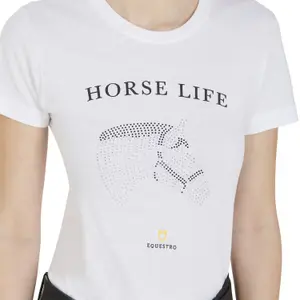 T-shirt με σχέδιο άλογο με στρας για γυναίκες Equestro image-2
