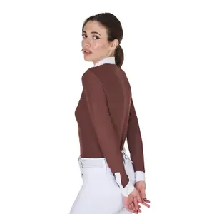Women's long sleeve competition polo shirt Equestro image-3