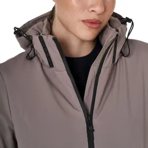 Plumífero largo con capucha de mujer Equestro image-3