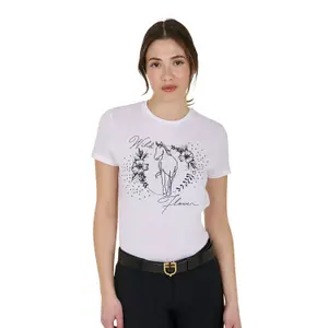 Γυναικείο βαμβακερό T-shirt Equestro Wild Flower image-0
