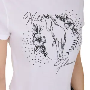 Γυναικείο βαμβακερό T-shirt Equestro Wild Flower image-4