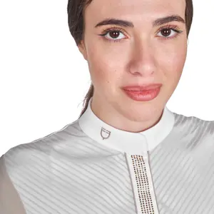 Discreet and Elegant Rhinestone Competition Polo Women Equestro image-2