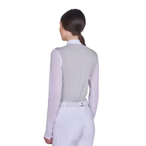 Women's long sleeve competition polo shirt Equestro Mesh image-1