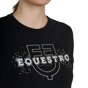 Women's Cotton Logo Elegant T-shirt Equestro image-2