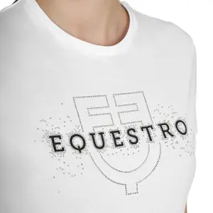 Women's Cotton Logo Elegant T-shirt Equestro image-2