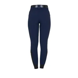 Mid grip riding Trousers for women Equestro Stones Logo image-1
