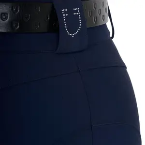 Mid grip riding Trousers for women Equestro Stones Logo image-3