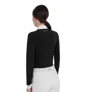 Women's long sleeve competition polo shirt Equestro Stones Tape image-1