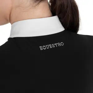 Women's long sleeve competition polo shirt Equestro Stones Tape image-2