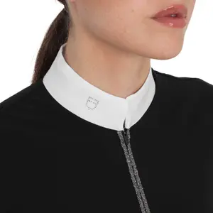 Women's long sleeve competition polo shirt Equestro Stones Tape image-3
