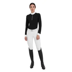 Women's long sleeve competition polo shirt Equestro Stones Tape image-5