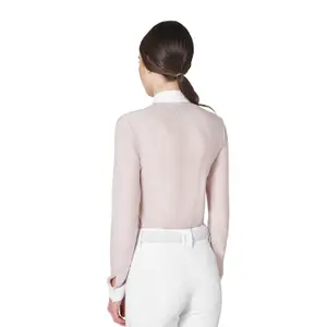 Women's long sleeve competition polo shirt Equestro Stones Tape image-1