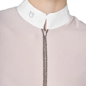 Women's long sleeve competition polo shirt Equestro Stones Tape image-2