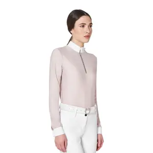Women's long sleeve competition polo shirt Equestro Stones Tape image-4
