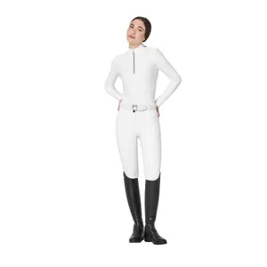 Women's long sleeve competition polo shirt Equestro Stones Tape image-5