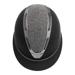 Reithelm mit Visiere Polo mit Diamanten und mattem Gehäuse für Damen Equestro Apocalypse image-2
