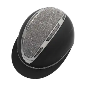 Reithelm mit Visiere Polo mit Diamanten und mattem Gehäuse für Damen Equestro Apocalypse image-3