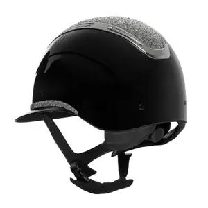 Polo riding helmet with visor, diamonds and shiny shell for women Equestro Apocalypse image-1