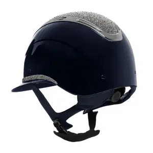 Polo riding helmet with visor, diamonds and shiny shell for women Equestro Apocalypse image-1