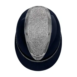 Polo riding helmet with visor, diamonds and shiny shell for women Equestro Apocalypse image-2