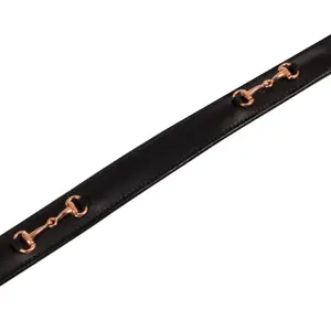 English leather belt with horse bit for women Equestro image-2