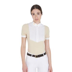 Rose gold leather clincher belt for women Equestro image-1