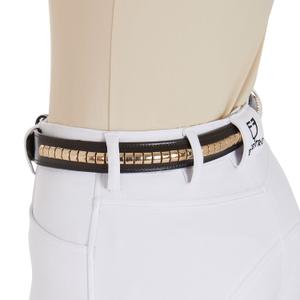 Rose gold leather clincher belt for women Equestro image-4