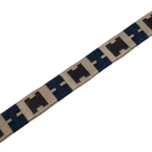 Cinturón de cuero inglés con bordado en contraste para mujer Equestro image-2