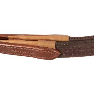 Bridons équitation pour cheval anglaise en cuir avec rênes en caoutchouc Equestro image-4