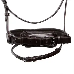 Anatomisch paardrijd hoofdstellen van leer met glitters Equestro image-5
