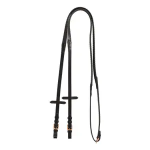 Leather and rubber reins for English bridle with buckles Equestro image-0