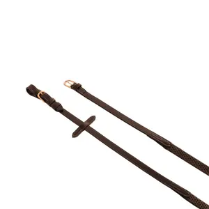 Leather and rubber reins for English bridle with buckles Equestro image-2