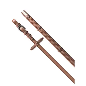 Rédeas para cavalo em borracha bridão inglês com fivelas niqueladas Equestro image-0