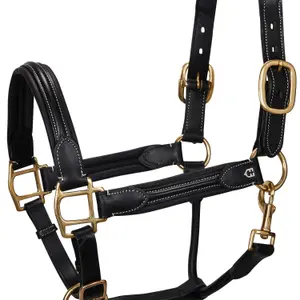 Licol pour cheval supérieur en cuir Equestro image-0