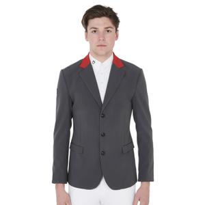 et06101-grey-burgundy-wedstrijdjasje-met-drie-knopen-equestro-grijs-rood