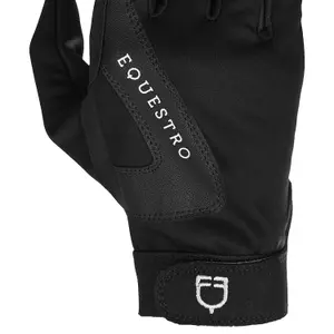 Women's technical fabric riding gloves with fleece lining Equestro image-1