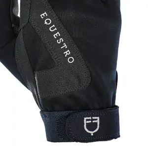 Women's technical fabric riding gloves with fleece lining Equestro image-1