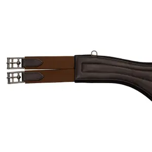 Correa de babero de equitación de cuero con neopreno grabado y perforado Equestro Studguard Shark image-3