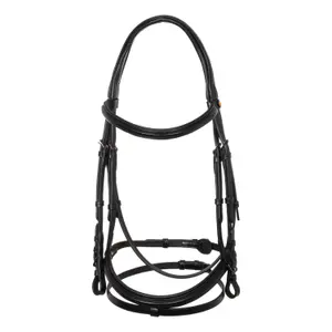 Ανατομικό άλτη ιππασίας από δέρμα Equestro Black Fitting image-1
