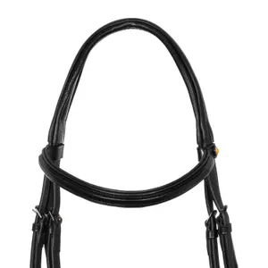 Ανατομικό άλτη ιππασίας από δέρμα Equestro Black Fitting image-2