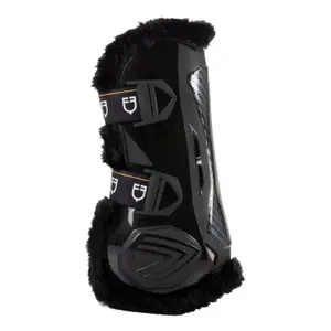 Open horse boots anatomical in synthetic sheepskin Equestro Spider Man image-1