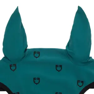 Nakrycie na głowę przeciwko muchom dla konia w edycji black line Equestro image-1