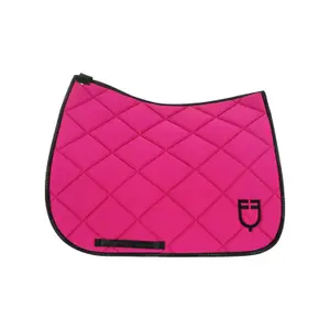 Dressage saddle pad for horse in technical fabric with logo Equestro image-1