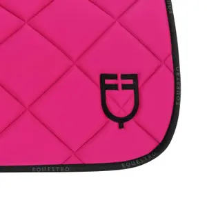 Dressage saddle pad for horse in technical fabric with logo Equestro image-4