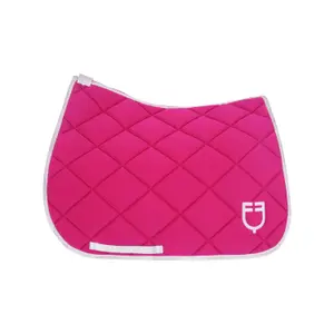 Dressage saddle pad for horse in technical fabric with logo Equestro image-1