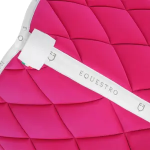 Dressage saddle pad for horse in technical fabric with logo Equestro image-2