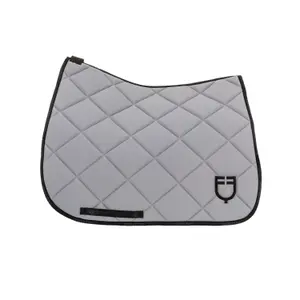 Dressage saddle pad for horse in technical fabric with logo Equestro image-1