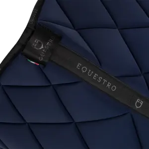 Dressage saddle pad for horse in technical fabric with logo Equestro image-2