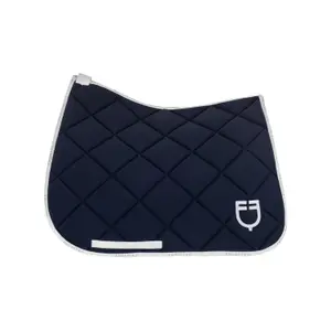 Dressage saddle pad for horse in technical fabric with logo Equestro image-1