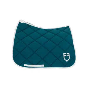 Dressage saddle pad for horse in technical fabric with logo Equestro image-1